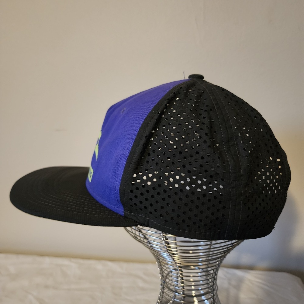 Vintage Nike Trail Running Hat Purple And Green One Size Fits Most INSIDE STAIN - Picture 7 of 11